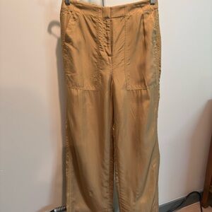 J.Crew Khaki/Gold Pants Satin— Style #AJ431 — Size 4 — New With Tags